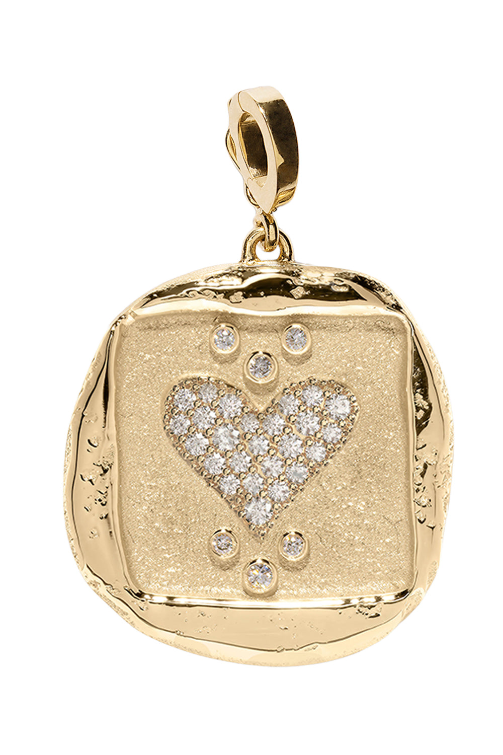 Diamond Large Heart Coin Pendant