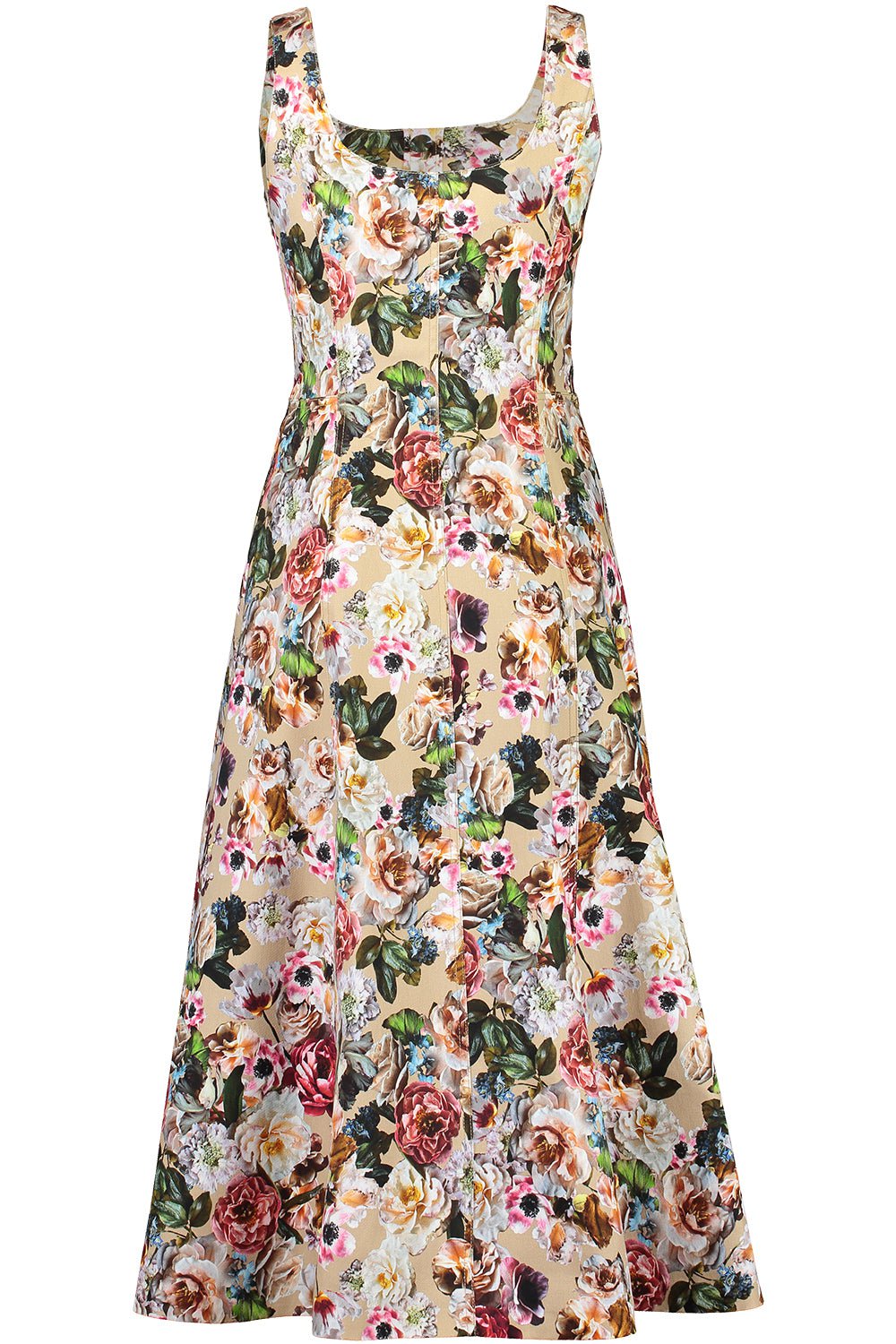 ADAM LIPPES-Amelia Dress - Khaki Floral-