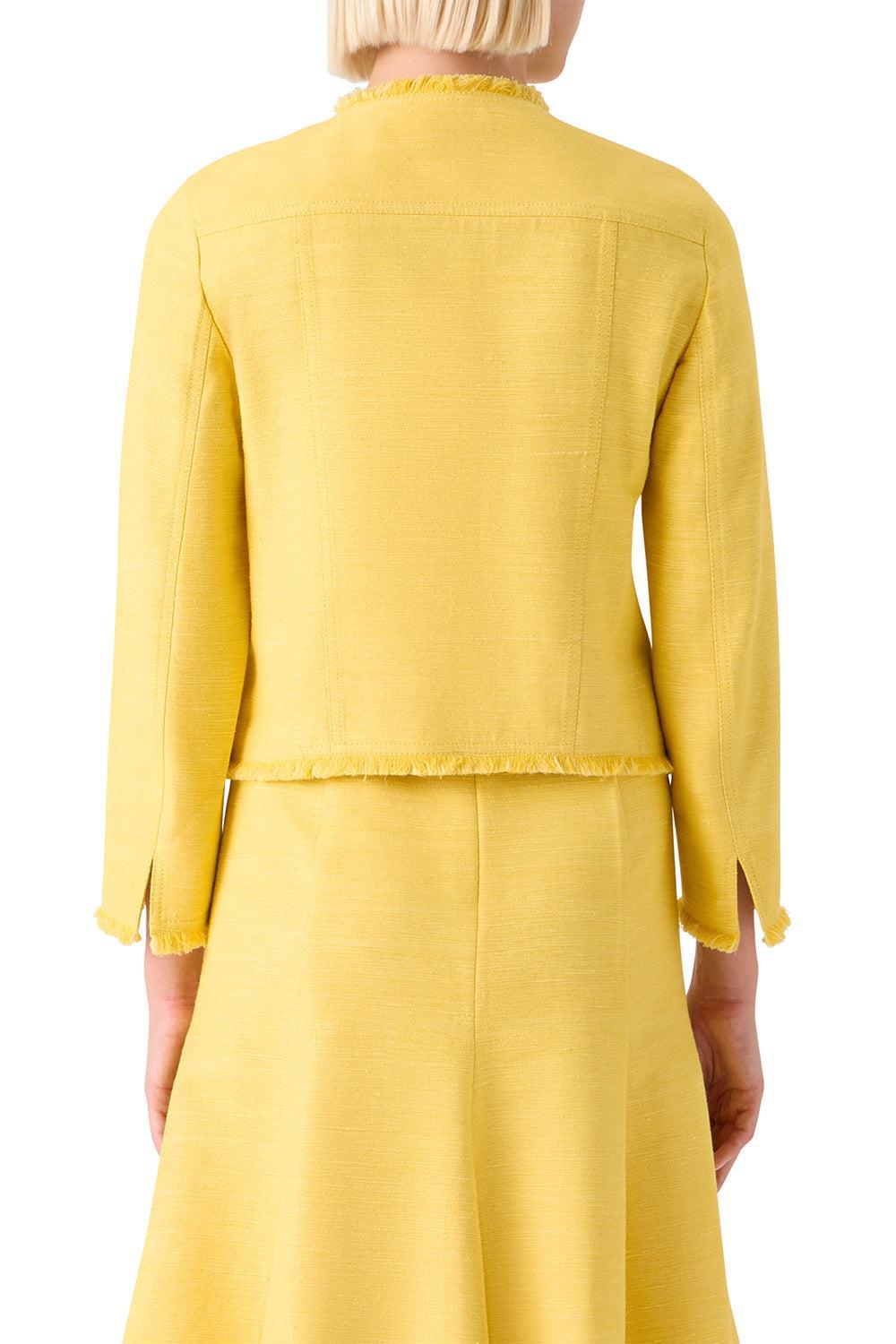 Fitted Crop Jacket-YELLOW-2-CLOTHINGJACKETCASUAL-AKRIS PUNTO