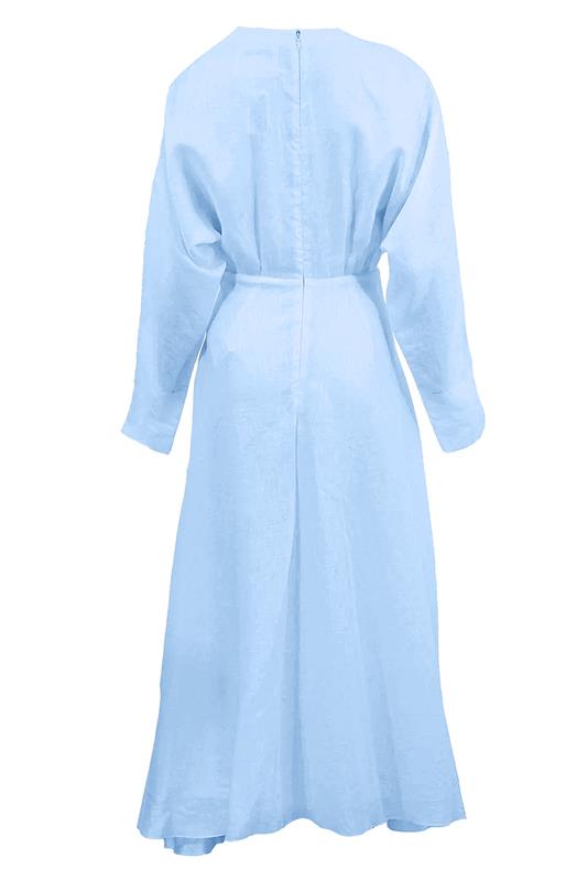 ALEJANDRA ALONSO ROJAS-V-Neck Faux Wrap Dress-