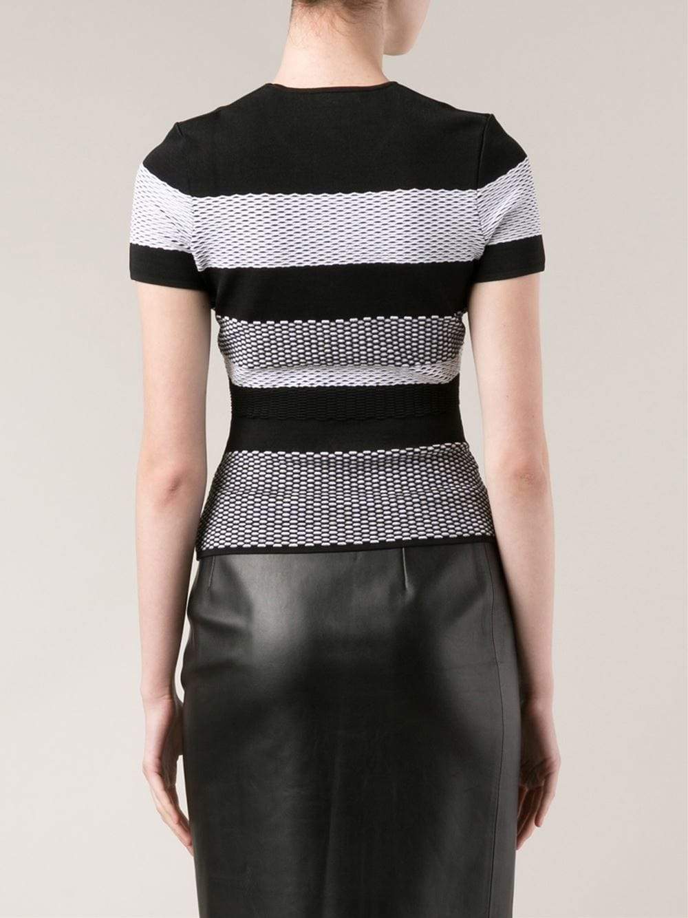 ALEXANDER WANG-Bi-Color Mesh Stripe Tee-