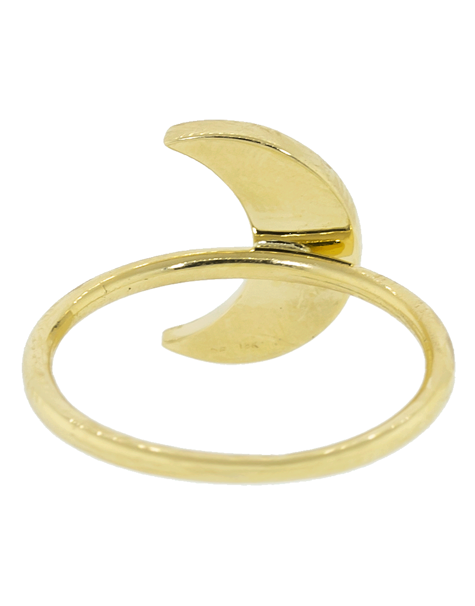 ANDREA FOHRMAN-Enamel Crescent Moon Ring-YELLOW GOLD