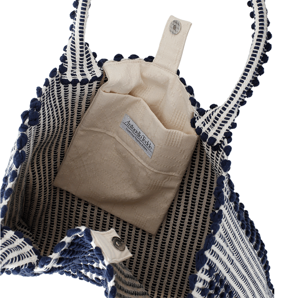 ANTONELLO-Liscia Rombi Diamond Tote-BLUE