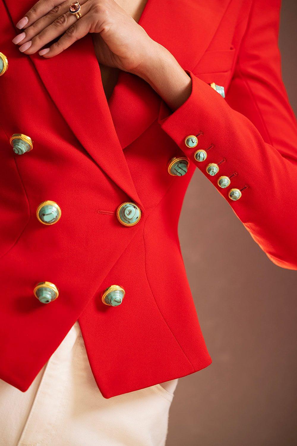 BALMAIN-8 Button Jacket - Rouge-