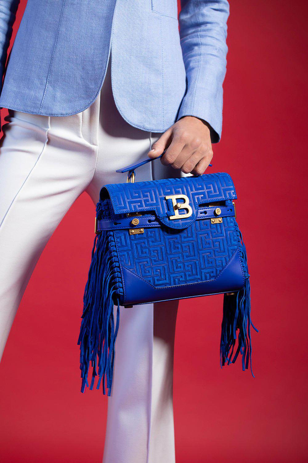 BALMAIN-BBuzz 23 Fringe Bag-BLEUELEC