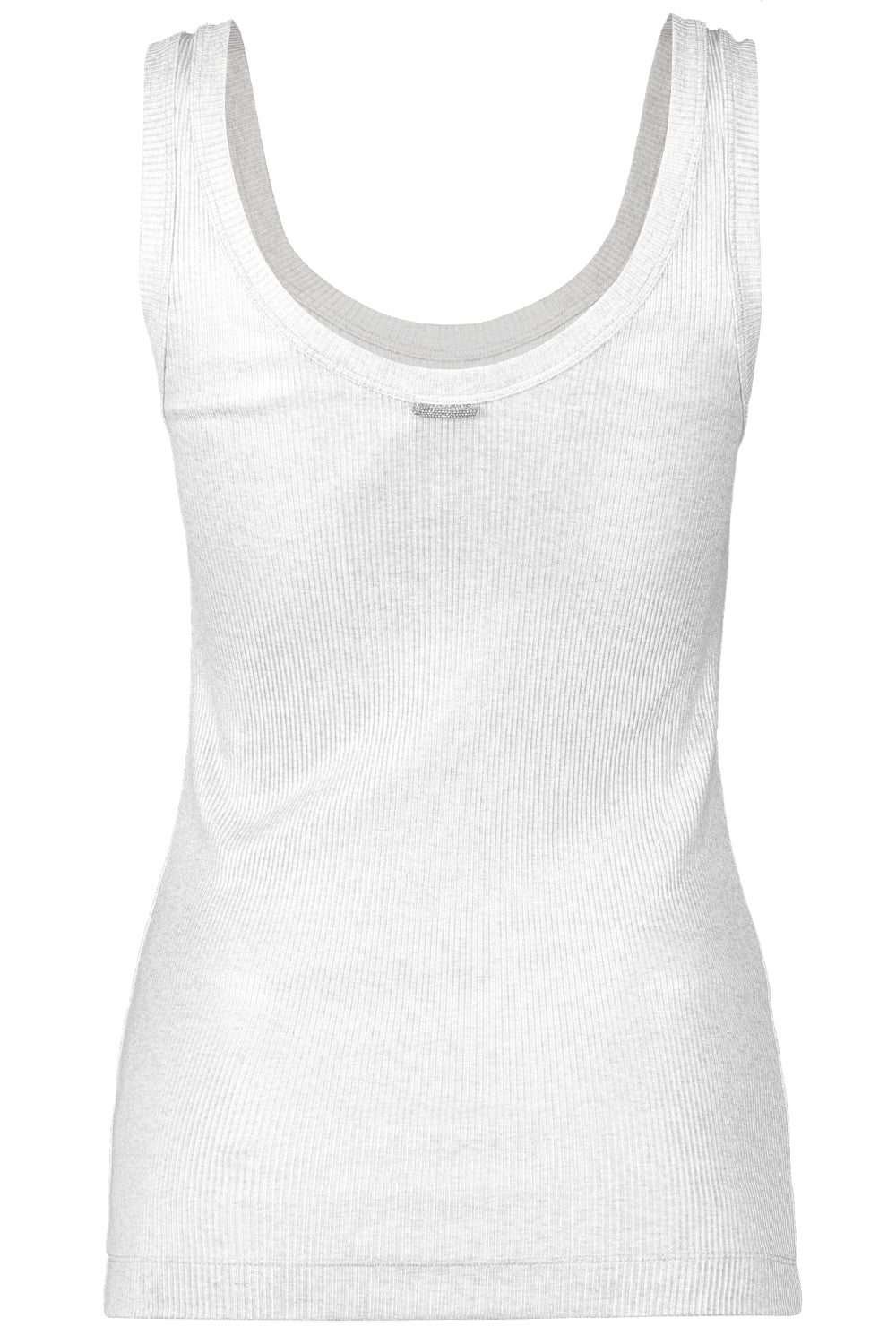 Foiled Ribbed Tank-SILVER-XS-CLOTHINGTOPTANK-BRUNELLO CUCINELLI