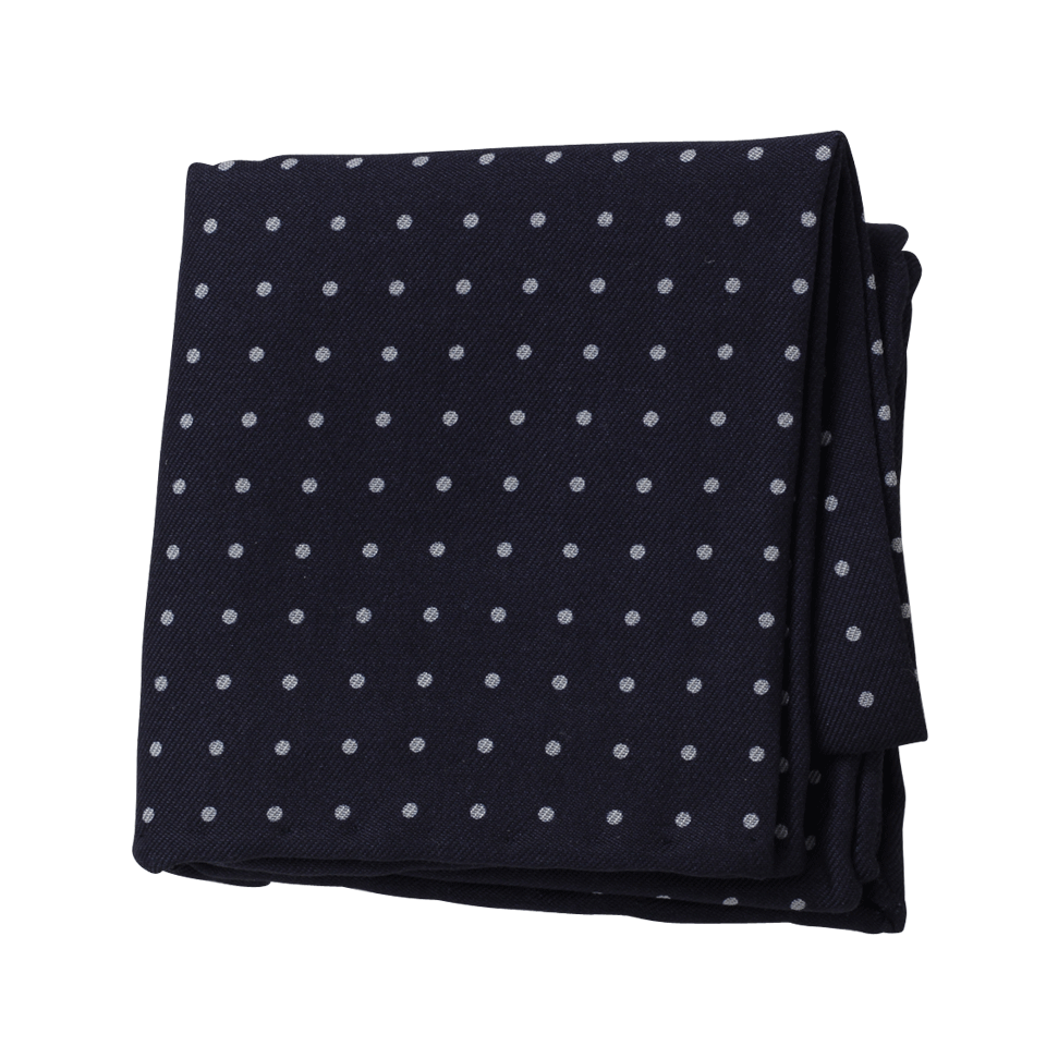 BRUNELLO CUCINELLI-Dot Pocket Square-NAVY