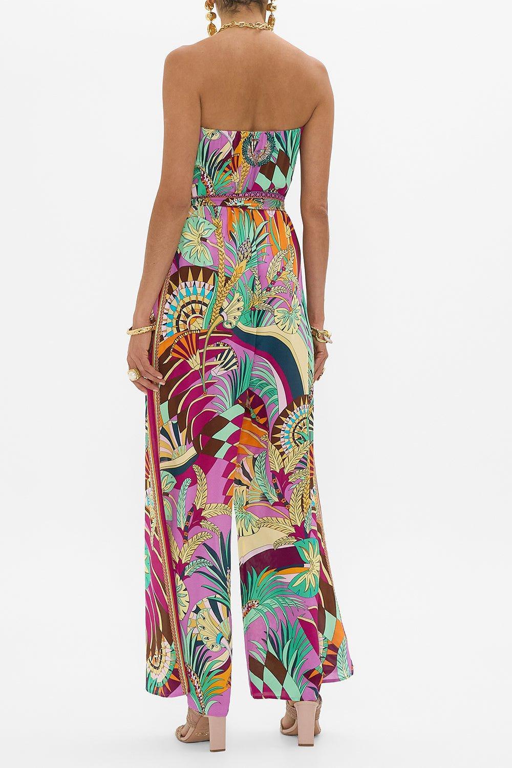 CAMILLA-Tie Waist Strapless Jumpsuit-