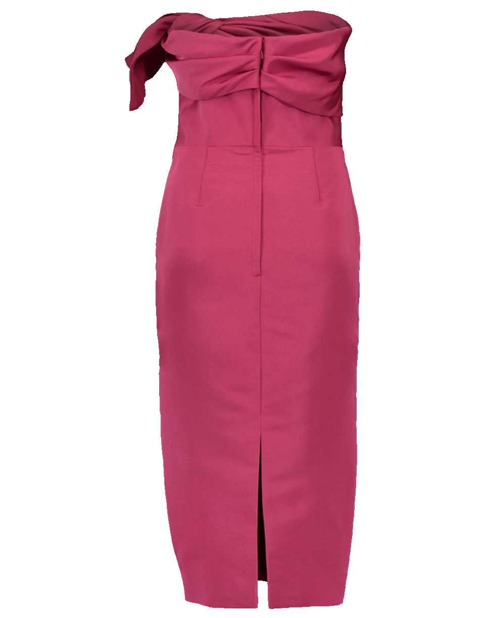 CATHERINE REGEHR-Wrap Bow Dress-RASPBERY