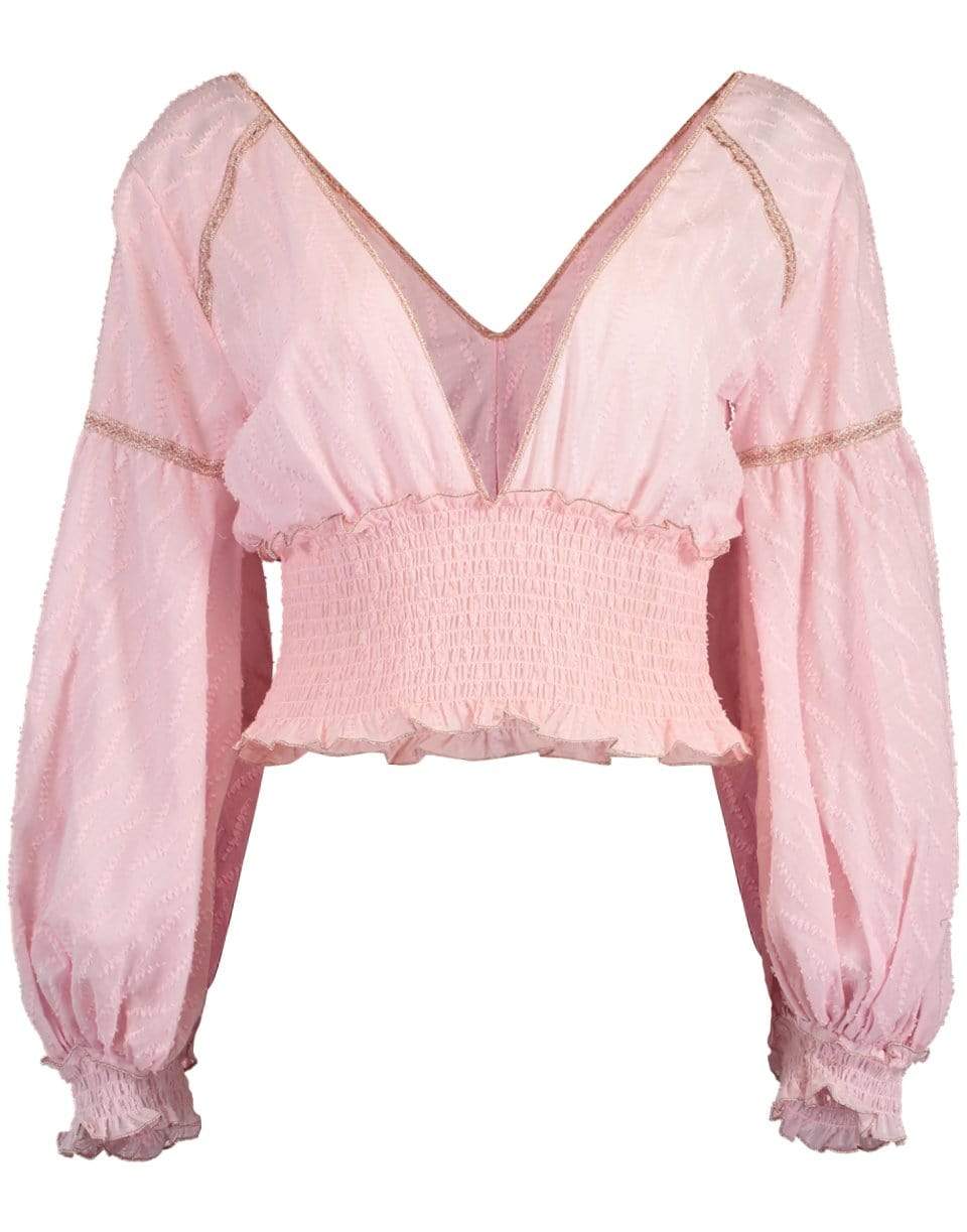 CHIO-Embroidered Balloon Sleeve Top-