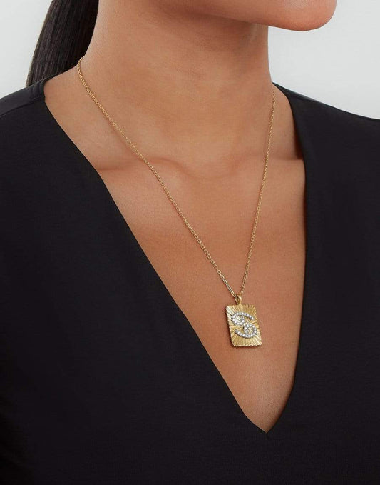DAVID WEBB-Diamond Cancer Zodiac Pendant Necklace-YELLOW GOLD
