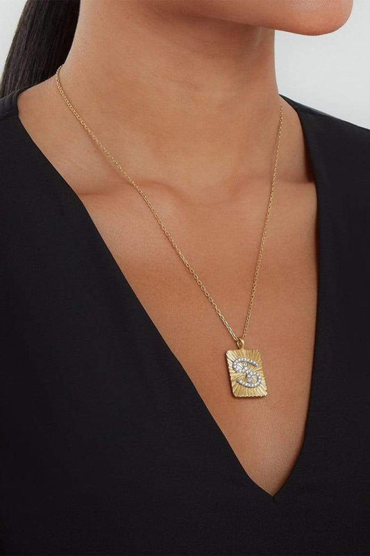 Cancer Zodiac Pendant Necklace-YELLOW GOLD-19-JEWELRYFINE JEWELNECKLACE O-DAVID WEBB