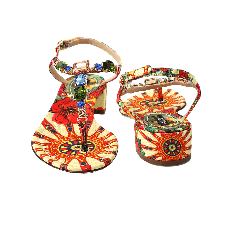 DOLCE & GABBANA-Crystal Embellished Thong Sandal-