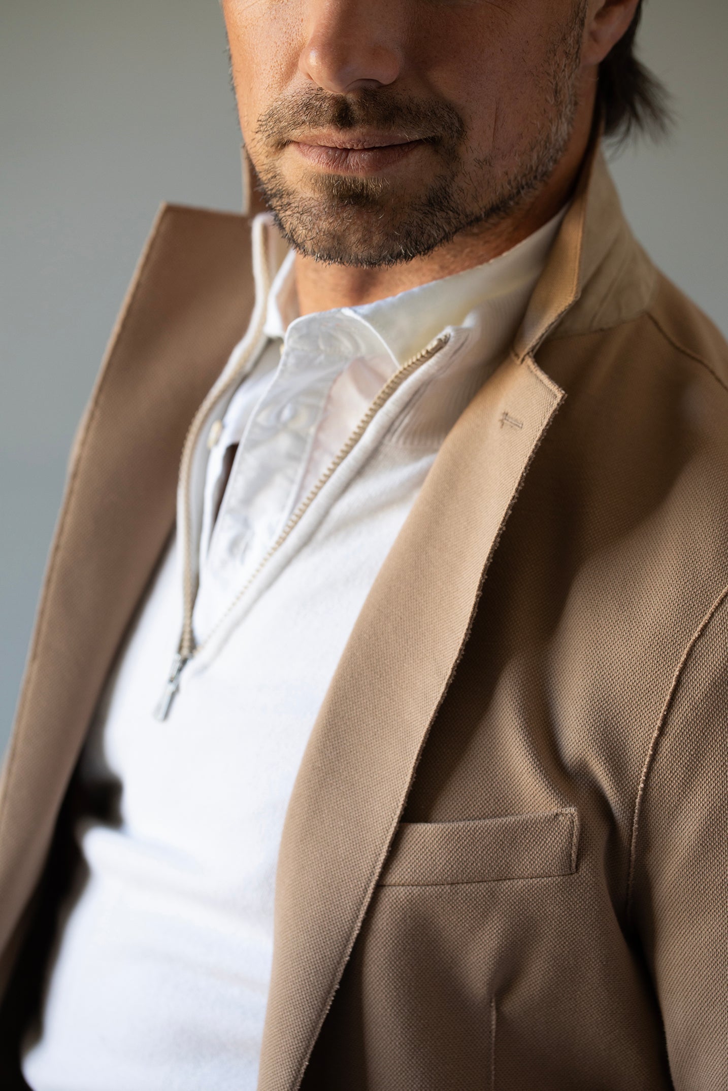 ELEVENTY-Single Breasted Jacket - Camel-