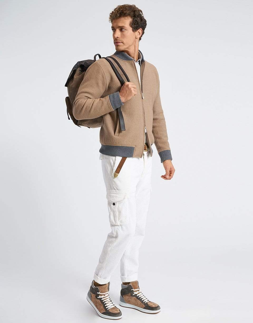 ELEVENTY-Boiled Wool Bomber Jacket-