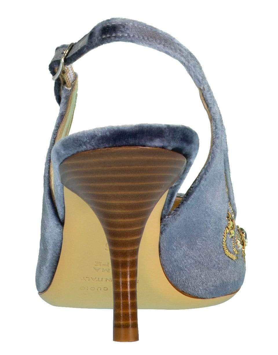 EMMA HOPE SHOES-Blue English Rose Slingback Heel-