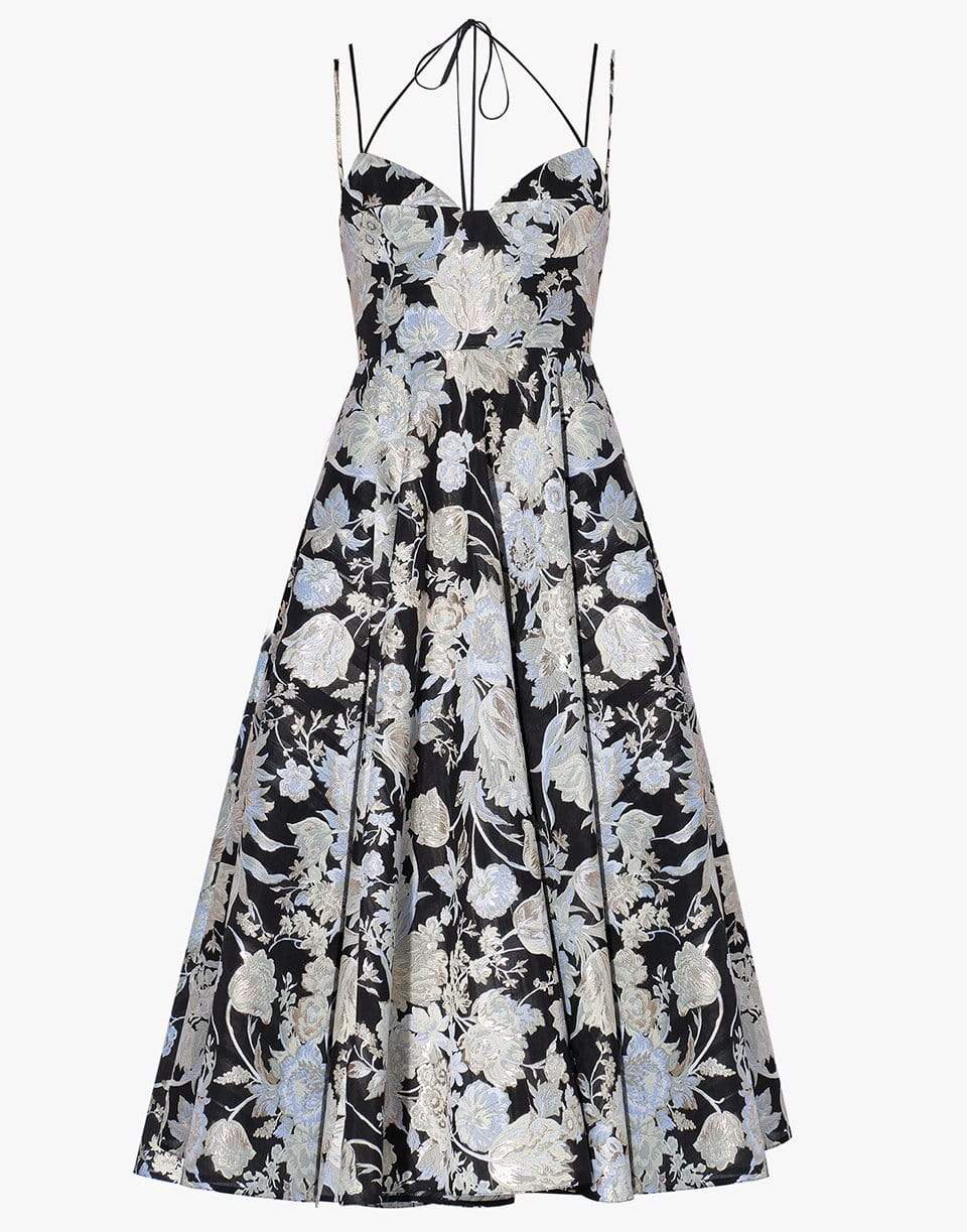 ERDEM-Rea Dress-BLK/IVRY