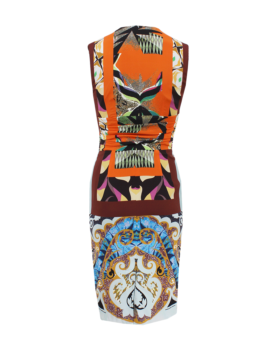 ETRO-V-Neck Wrap Waist Dress-