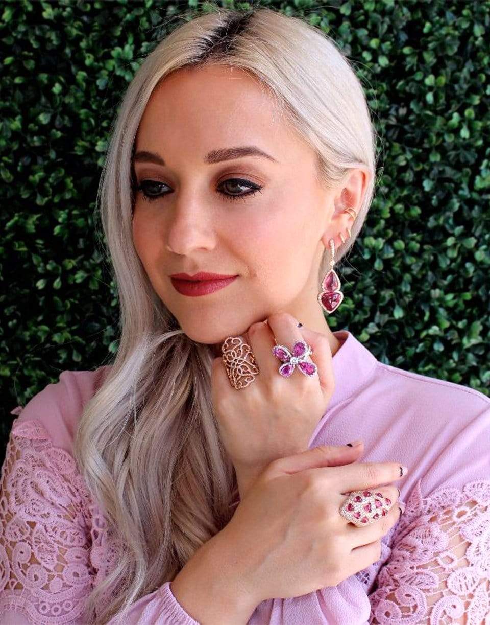 INBAR-Diamond Pave Lace Ring-ROSE GOLD