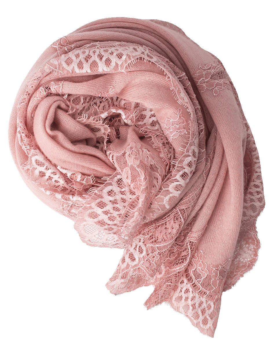 JANAVI INDIA-Lace Border Shawl-PINK