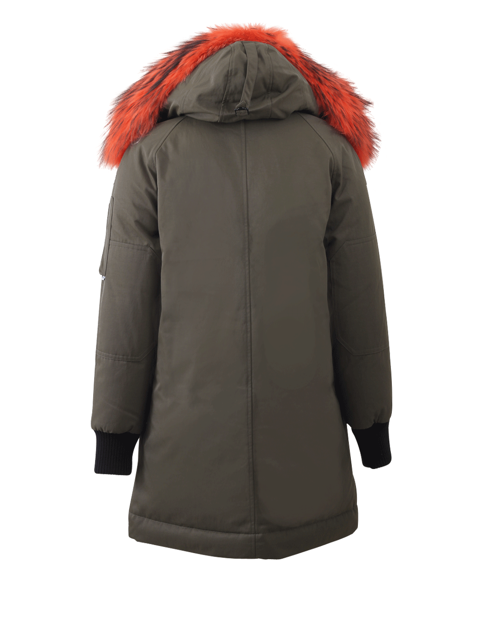 KENZO-Puffer Coat With Fur Collar-