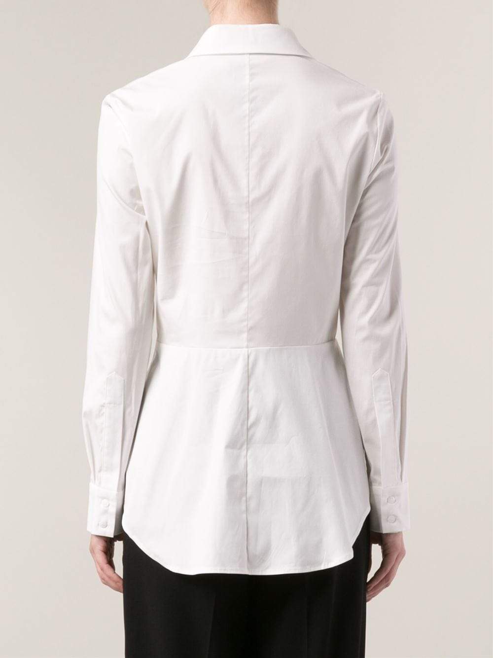 LELA ROSE-Wrap Front Button Up Blouse-