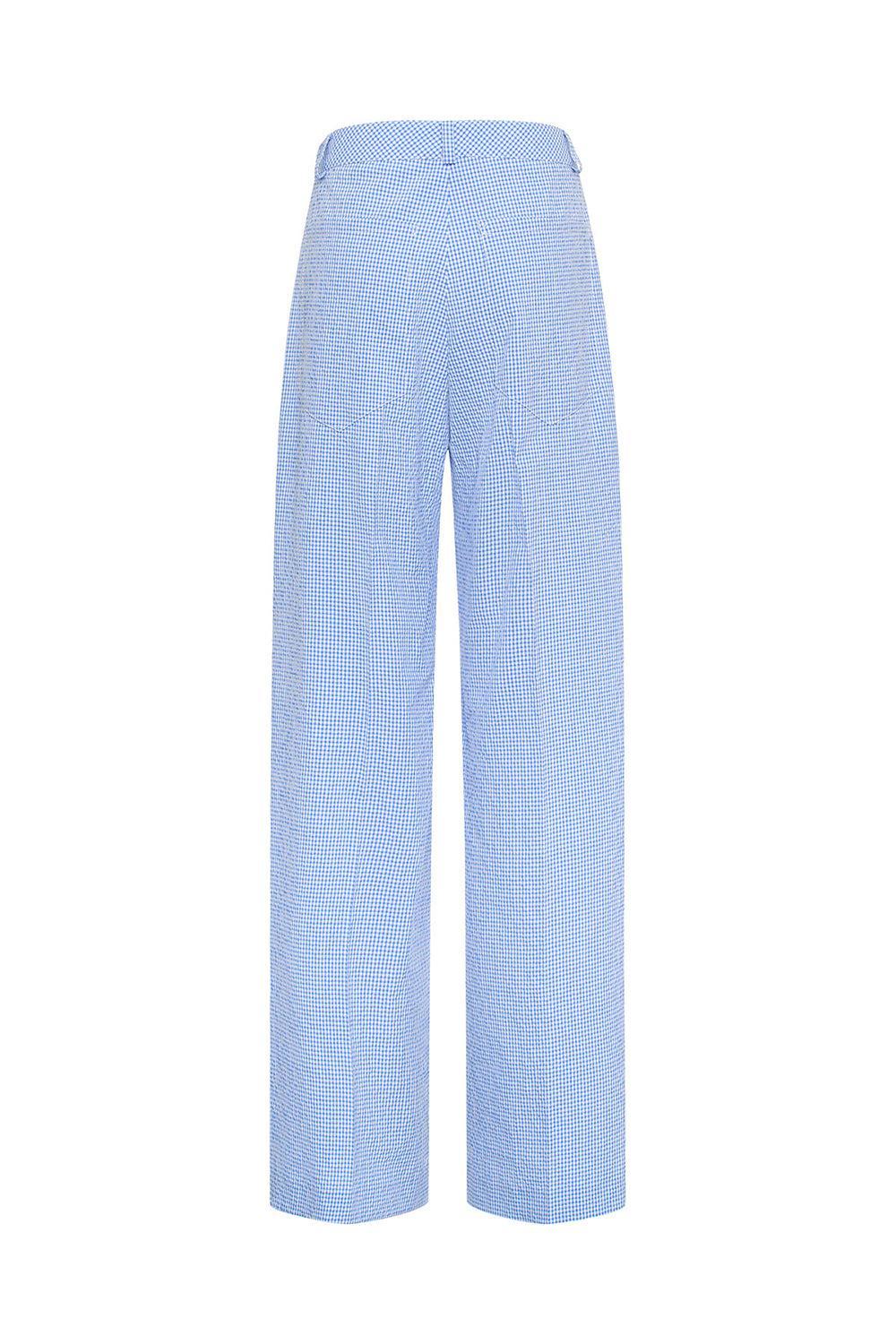 Tab Front Pant-GINGHAM-34-CLOTHINGPANTWIDE LEG-MAISON COMMON