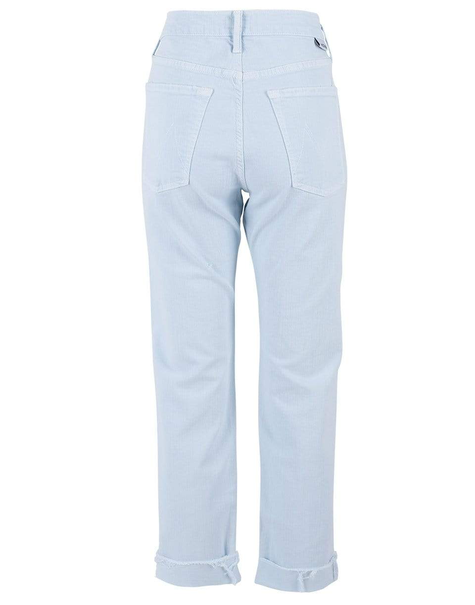 MOTHER-Baby Blue The Scrapper Ankle Fray Jean-