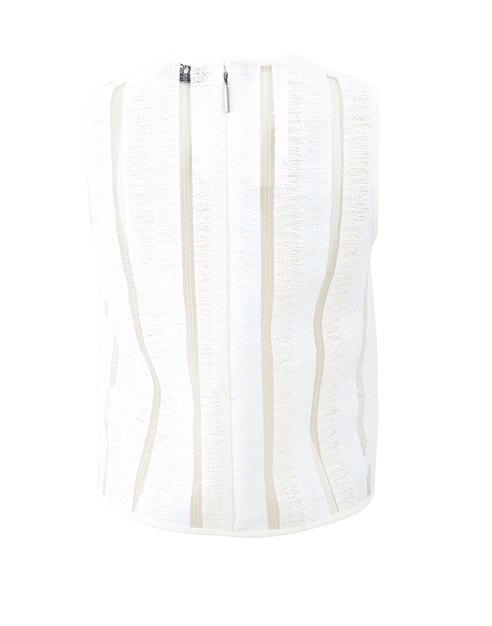 MSGM-Sheer Stripe Crop Top-