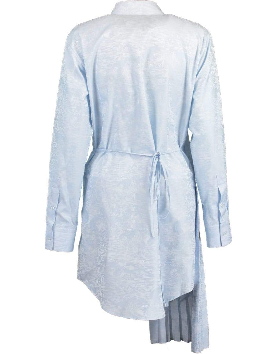 OFF-WHITE-Waves Wrap Panel Shirtdress-