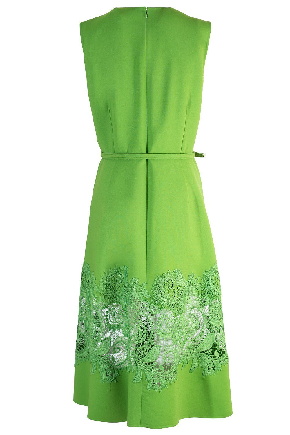 OSCAR DE LA RENTA-Sleeveless Lace Inset Dress-