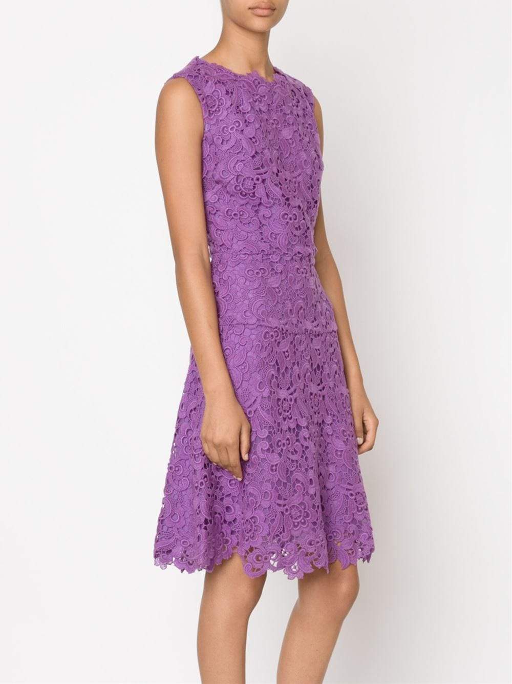 OSCAR DE LA RENTA-Lace A-Line Dress-