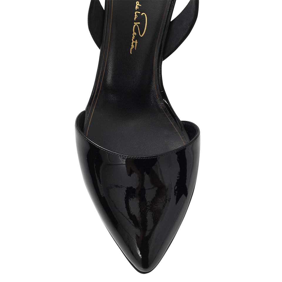 OSCAR DE LA RENTA-Pamie Patent Leather Slingback-