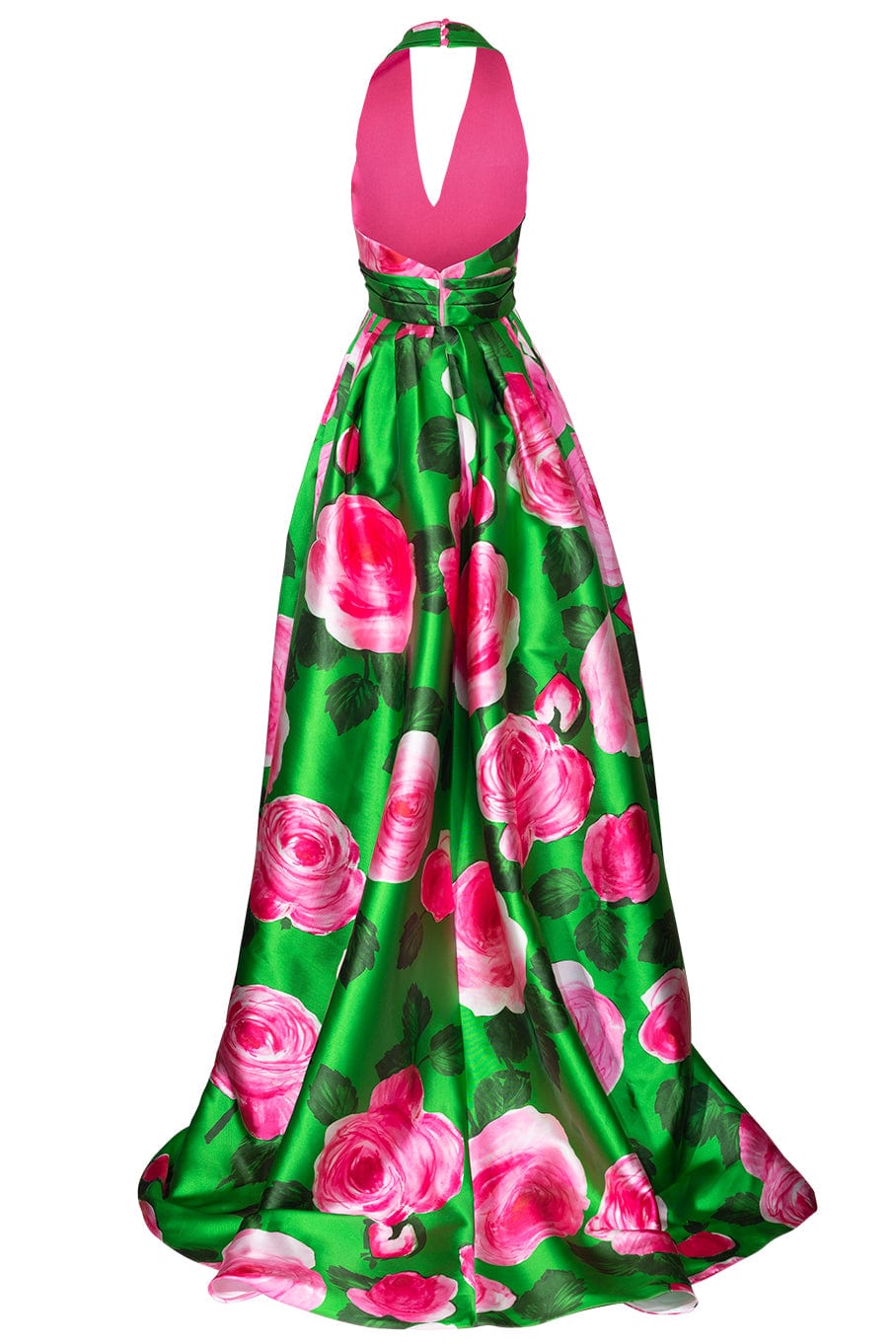 PAMELLA ROLAND-Mikado Halter Gown-