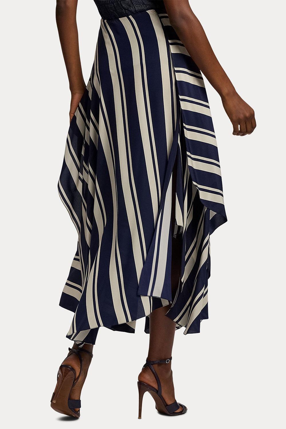 Tilda Striped Crepe De Chine Skirt-STRIPE-2-CLOTHINGSKIRTMAXI-RALPH LAUREN