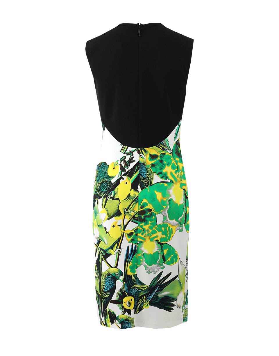 ROBERTO CAVALLI-Crewneck Bird Print Dress-