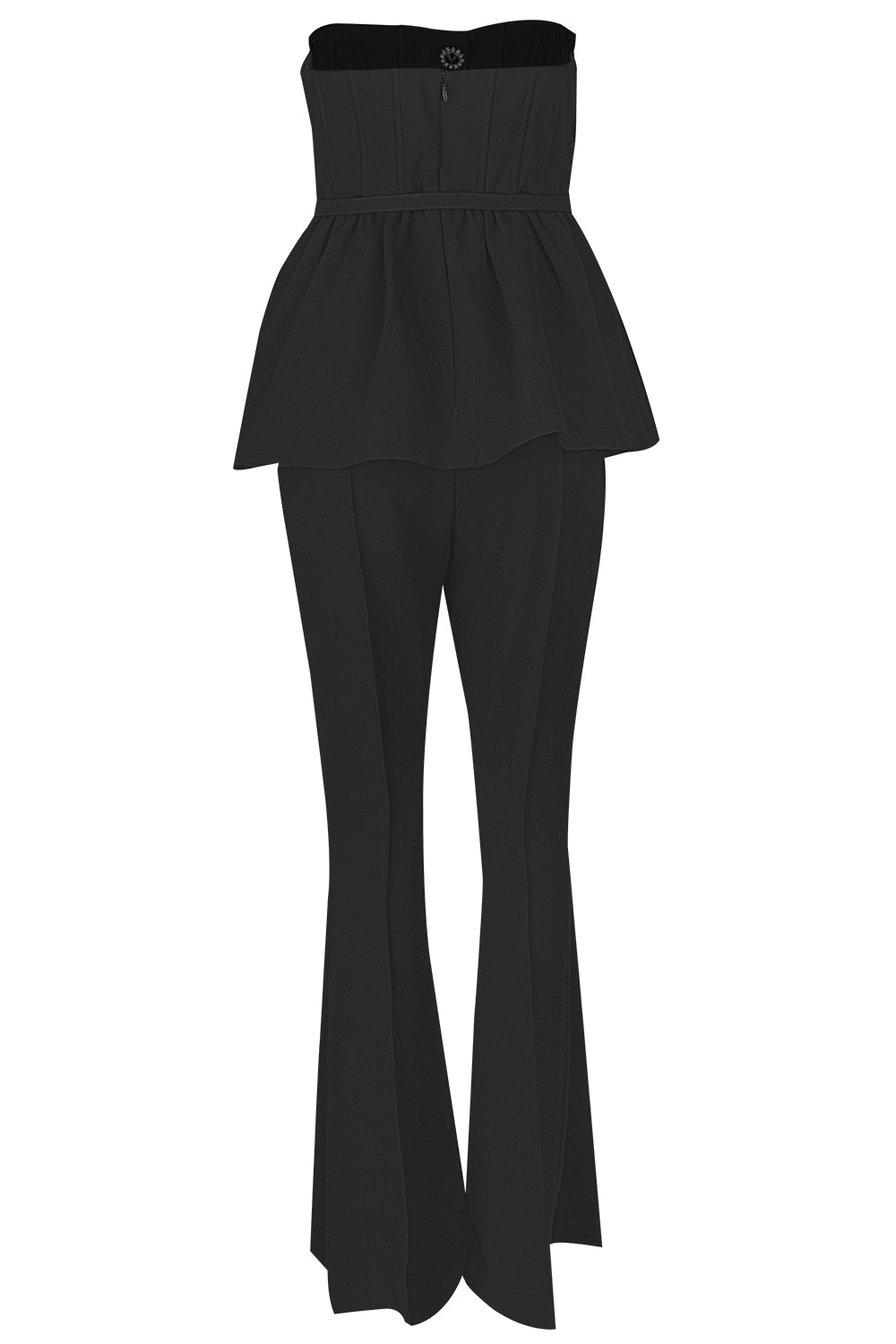 Strapless Flare Jumpsuit-BLACK-2-CLOTHINGPANTJUMPSUIT-self-portrait