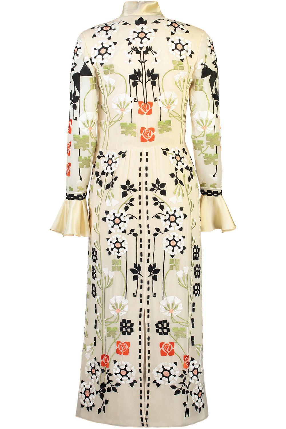 Casa Tie Midi Dress - Sand-SAND-4-CLOTHINGDRESSCOCKTAIL-TEMPERLEY LONDON