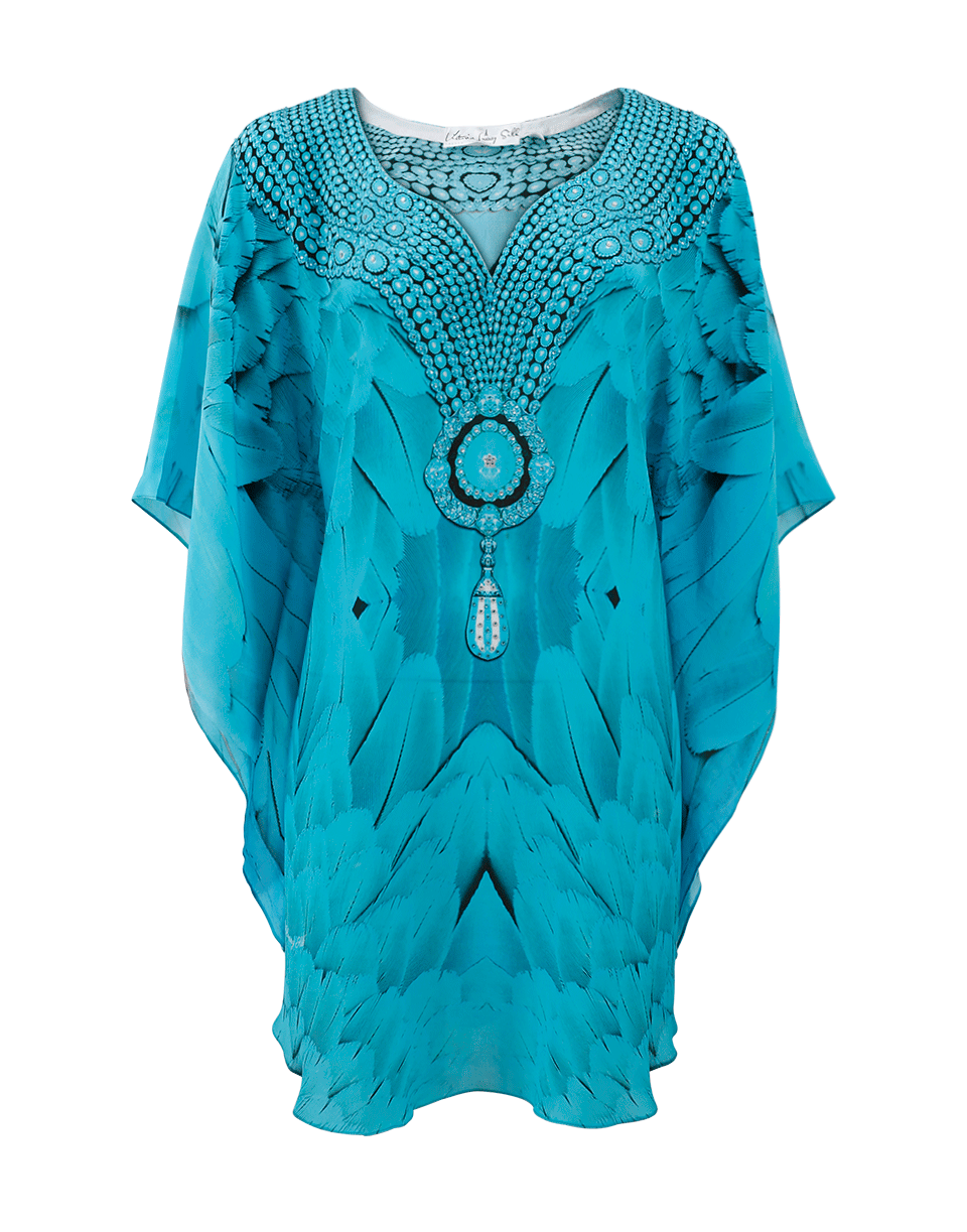 VICTORIA LUXURY SILK-Angel Tunic Dress-TURQ