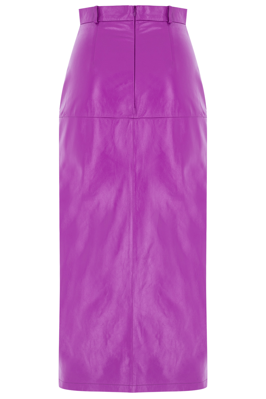 ZEYNEP ARCAY-Midi Slit Leather Skirt-