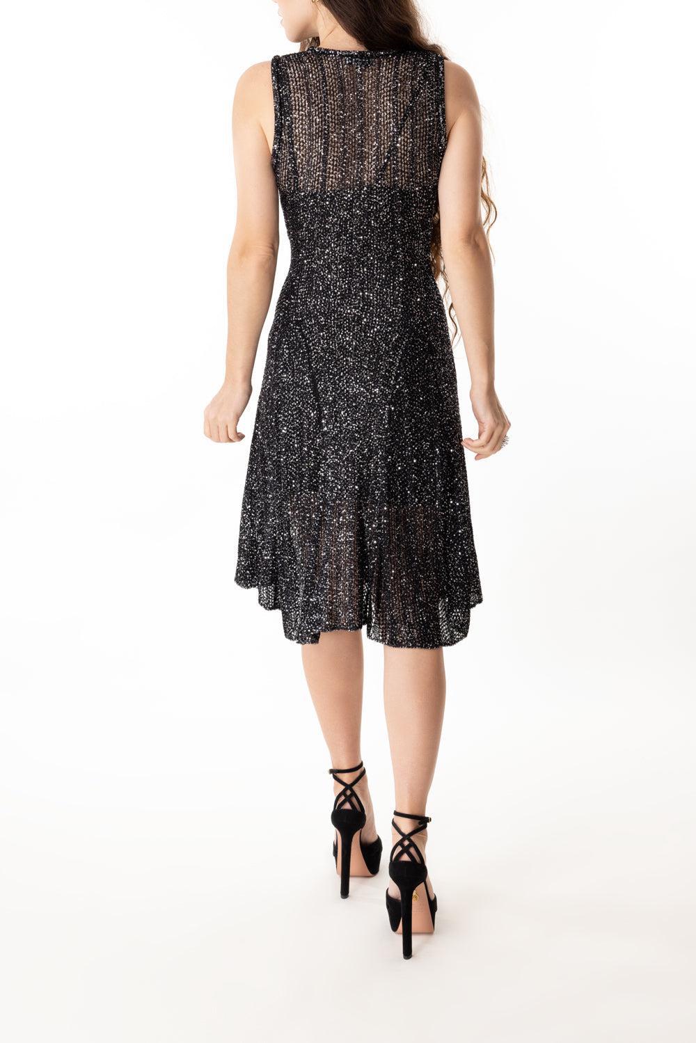 Sequined Mini Dress-NOIRARGN-38-CLOTHINGDRESSCOCKTAIL-ALAÏA