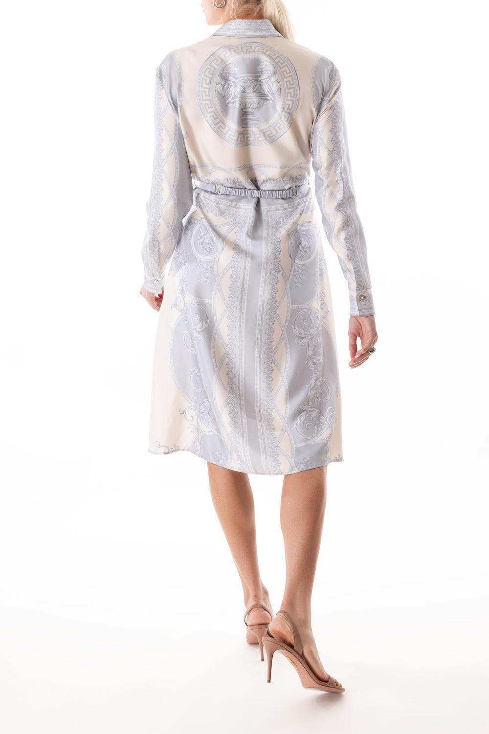 La Coupe des Dieux Shirt Dress-GRY/CHMP-36-CLOTHINGDRESSCASUAL-VERSACE