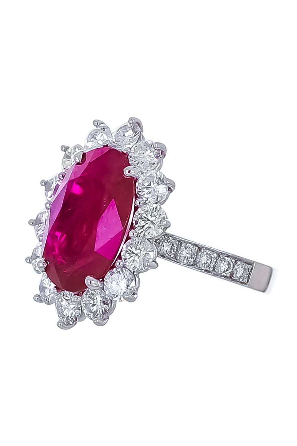 Ruby Diamond Surrounding Ring-PLATINUM-6-JEWELRYFINE JEWELRING-PIRANESI