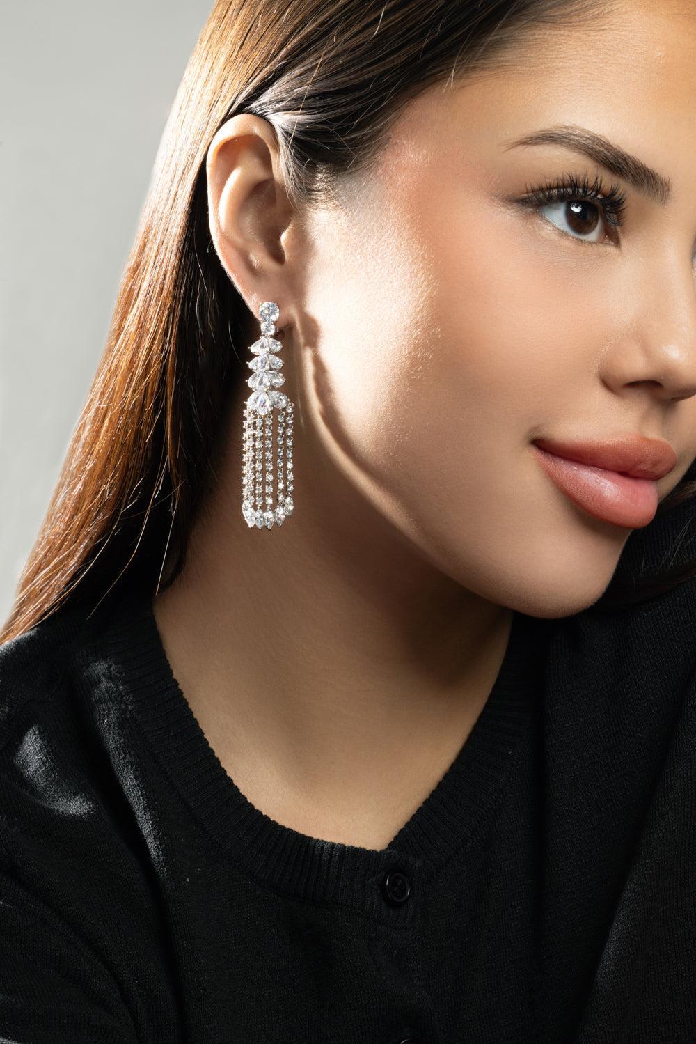 Waterfall Earrings-WHITE-JEWELRYBOUTIQUEEARRING-FANTASIA by DESERIO