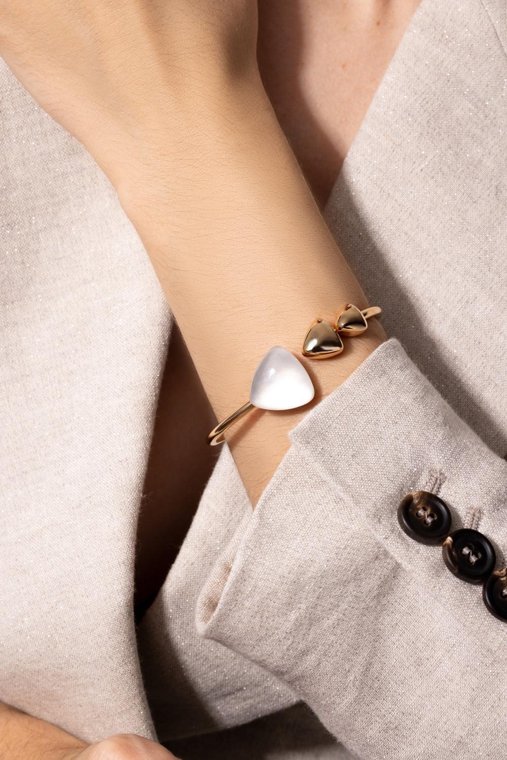Rock Crystal Mother of Pearl Bracelet-ROSE GOLD-JEWELRYFINE JEWELBRACELET O-VHERNIER
