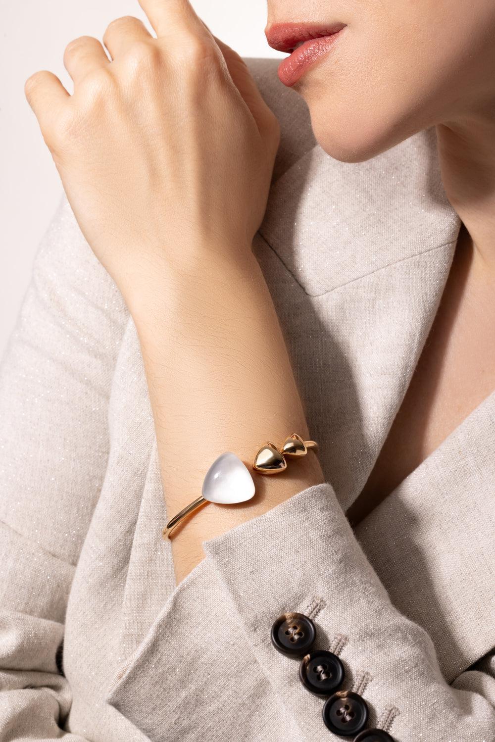 Rock Crystal Mother of Pearl Bracelet-ROSE GOLD-JEWELRYFINE JEWELBRACELET O-VHERNIER