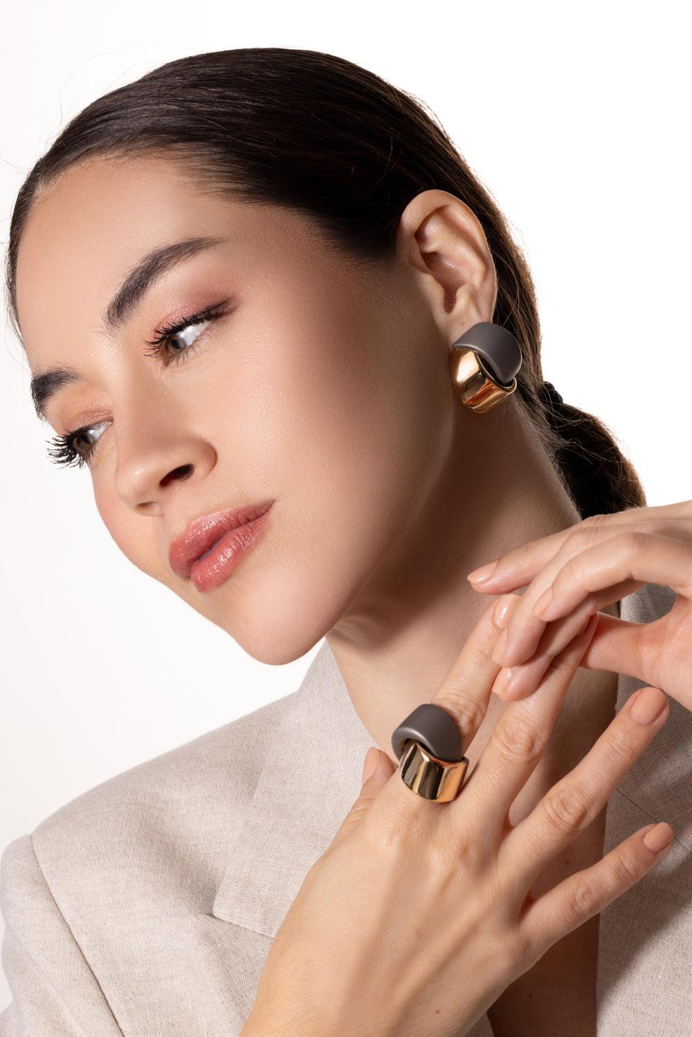 Gold Titanium Earrings-ROSE GOLD-JEWELRYFINE JEWELEARRING-VHERNIER