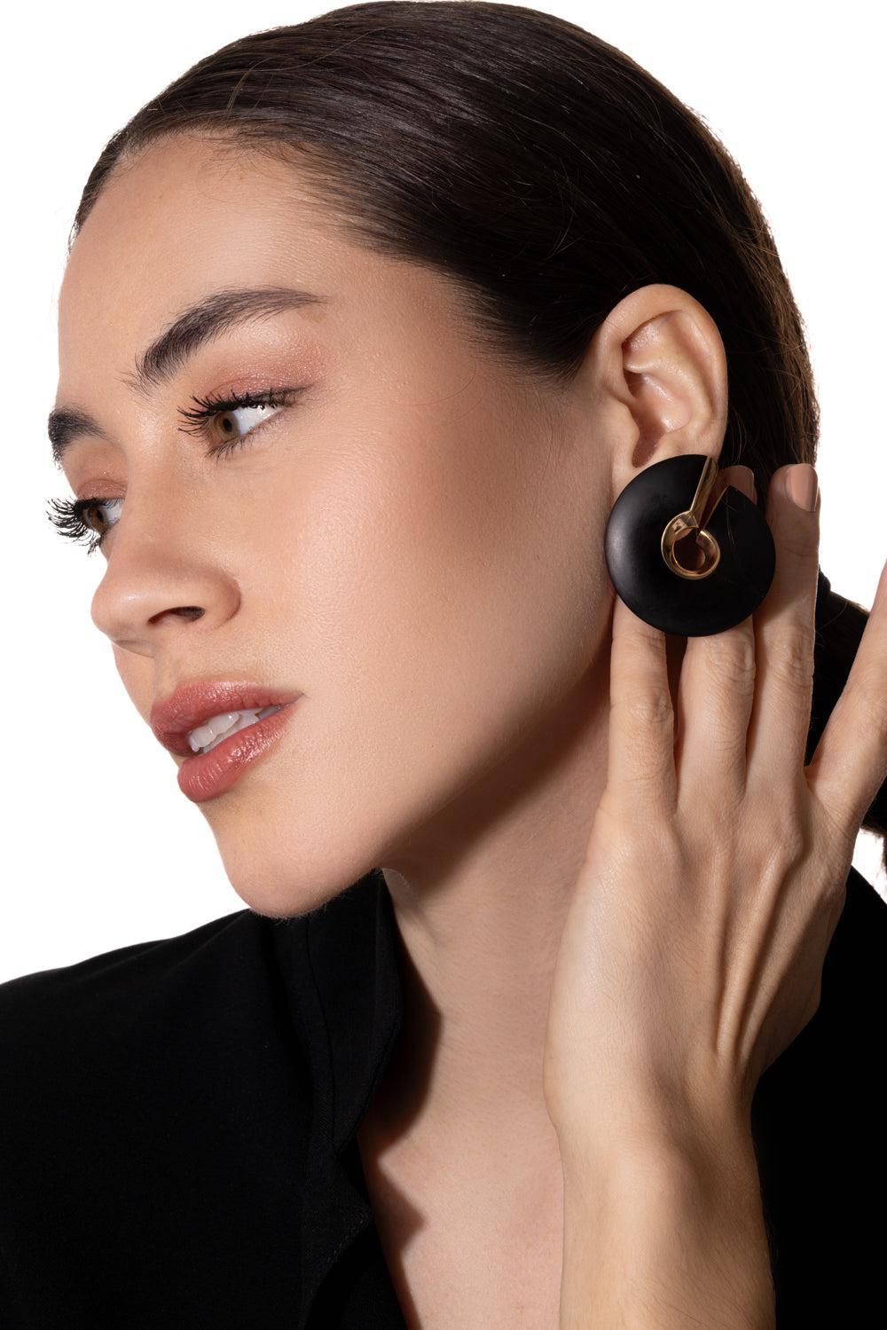 Verso Grande Jet Hoop Earrings-ROSE GOLD-JEWELRYFINE JEWELEARRING-VHERNIER