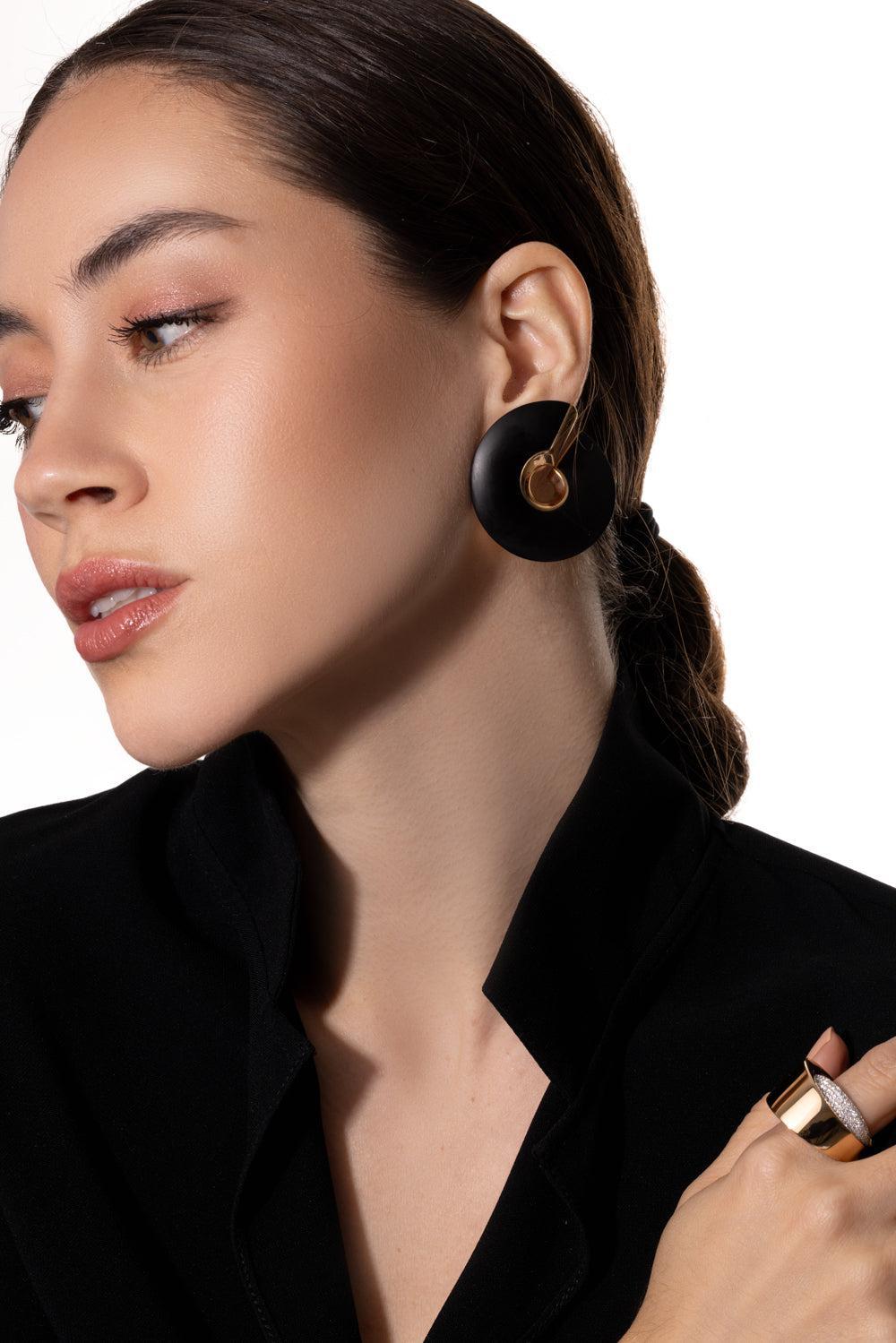 Verso Grande Jet Hoop Earrings-ROSE GOLD-JEWELRYFINE JEWELEARRING-VHERNIER