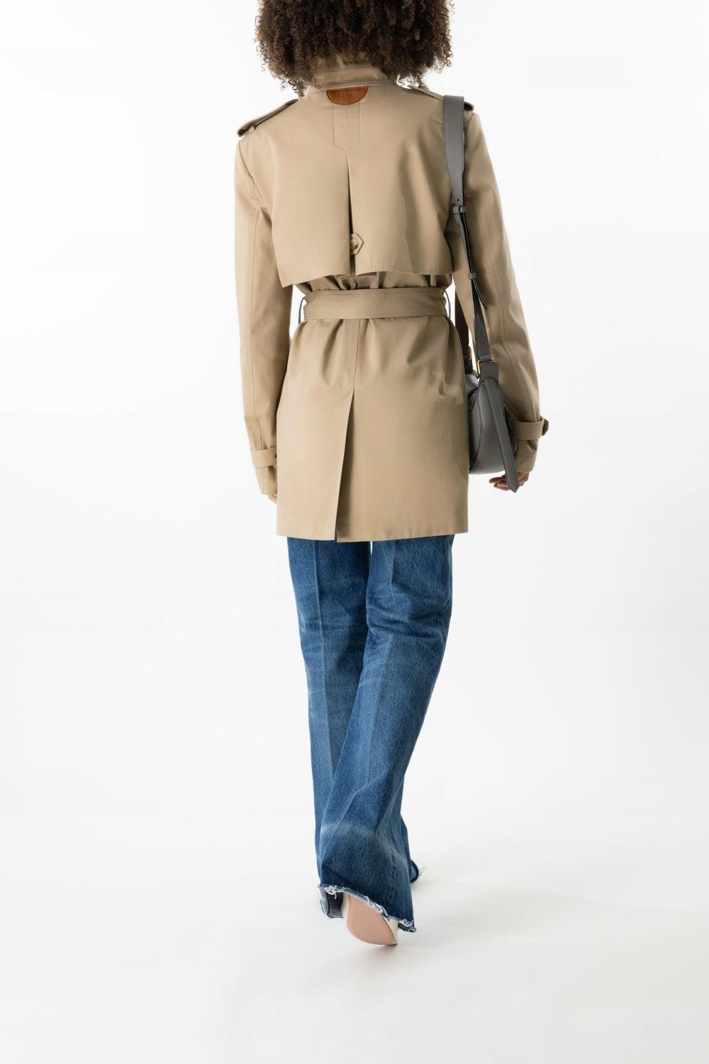 Short Trench Coat-ARGILBRN-36-CLOTHINGCOATTRENCH-CHLOÉ